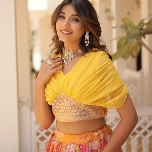 Yellow Designer Lehanga Choli Set