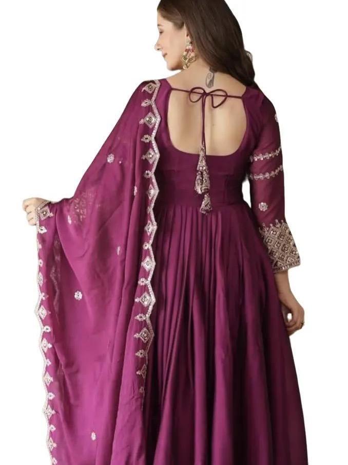 Royal Embellished Anarkali Gown Suit with Dupatta